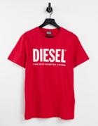 Diesel T-diegos Large Logo T-shirt In Red