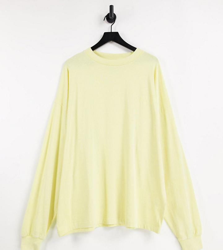 Reclaimed Vintage Inspired Balloon Sleeve Long Sleeve Top-yellow