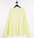 Reclaimed Vintage Inspired Balloon Sleeve Long Sleeve Top-yellow