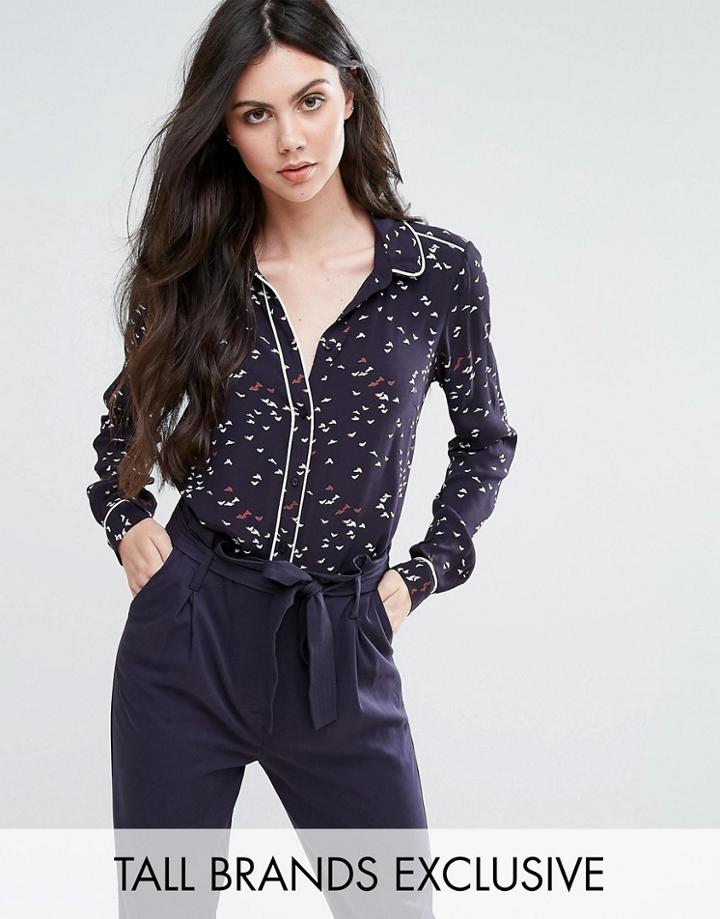 Y.a.s Tall Starling Printed Pipe Edge Shirt Co-ord - Multi
