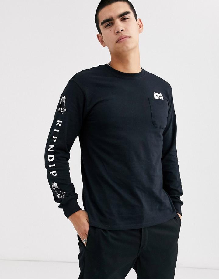 Ripndip Lord Nermal Long Sleeve T-shirt In Black