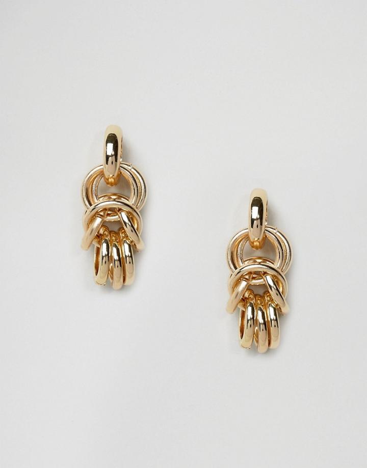 Asos Chunky Loop Stud Earrings - Gold