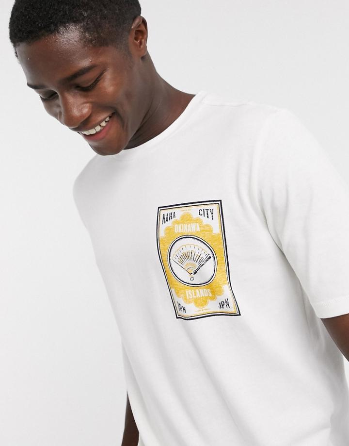 Selected Homme Oversized Graphic Logo T-shirt In Off White