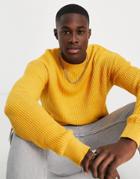 Selected Homme Oversized Sweater In Yellow