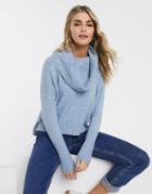 Miss Selfridge Sweater With Cowl Neck In Blue