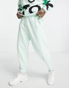 Asos Design Set Oversized Sweatpants In Light Blue-blues