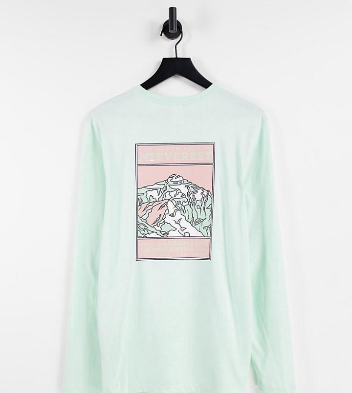 The North Face Faces Long Sleeve T-shirt In Green - Exclusive To Asos-blues