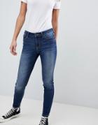 Armani Exchange Super Skinny Mid Rise Jeans-blue
