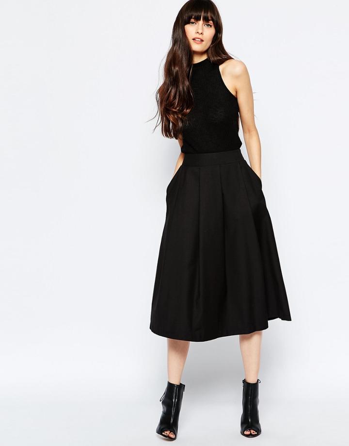 Selected Matti Full Midi Skirt - Black