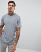 Hugo Crew Neck Logo T-shirt In Gray Marl - Gray