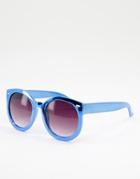 Jeepers Peepers Round Lens Chunky Frame Sunglasses-blues