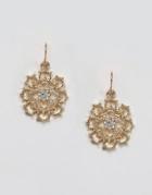 Designb Floral Gem Earrings - Gold