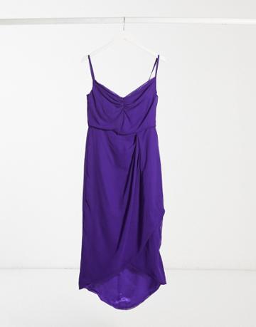 Virgos Lounge Wrap Midi Dress In Purple