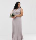 Tfnc Plus Bridesmaid Exclusive Multiway Maxi Dress In Gray - Gray