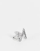 Designb London Butterfly Ring In Silver Tone