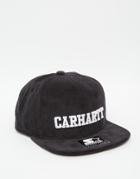 Carhartt Wip Walker Starter Snapback Cap In Cord - Black