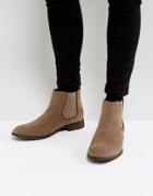 New Look Faux Suede Chelsea Boots In Tan - Stone