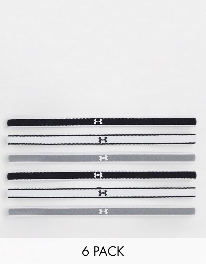 Under Armour 6 Pack Headbands In Black