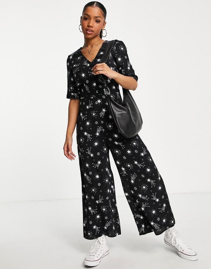 Nobody's Child Sharona Dot Jumpsuit In Black
