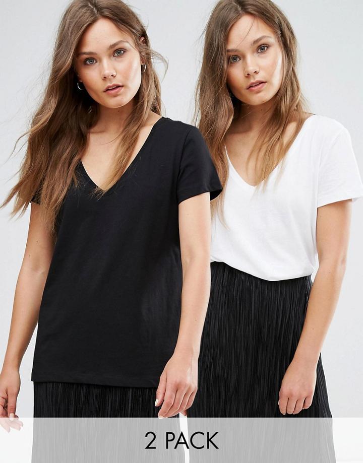 J.d.y V-neck Top 2 Pack - Black