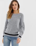 Naf Naf Structured Knitted Sweater With Playful Sleeves - Pink