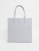 Ted Baker Soocon Crosshatch Large Icon Bag In Gray-grey
