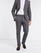 Selected Homme Suit Pants Slim-fit Gray Check-grey