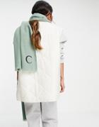 Asos Design Recycled Blend Personalized Scarf With C Initial In Sage-green