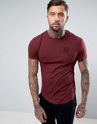 Siksilk Muscle T-shirt In Burgundy - Red