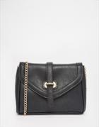 Yoki Fashion Saddle Bag With Printed Panel - Black