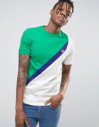 Fila Vintage Diagonal T-shirt With Small F Box Logo - Green
