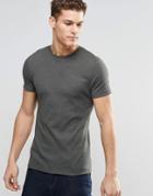 Asos Extreme Muscle T-shirt In Rib In Army Green Marl - Army Green Marl