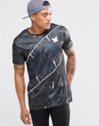 Good For Nothing T-shirt With Diagonal Stripe - Black
