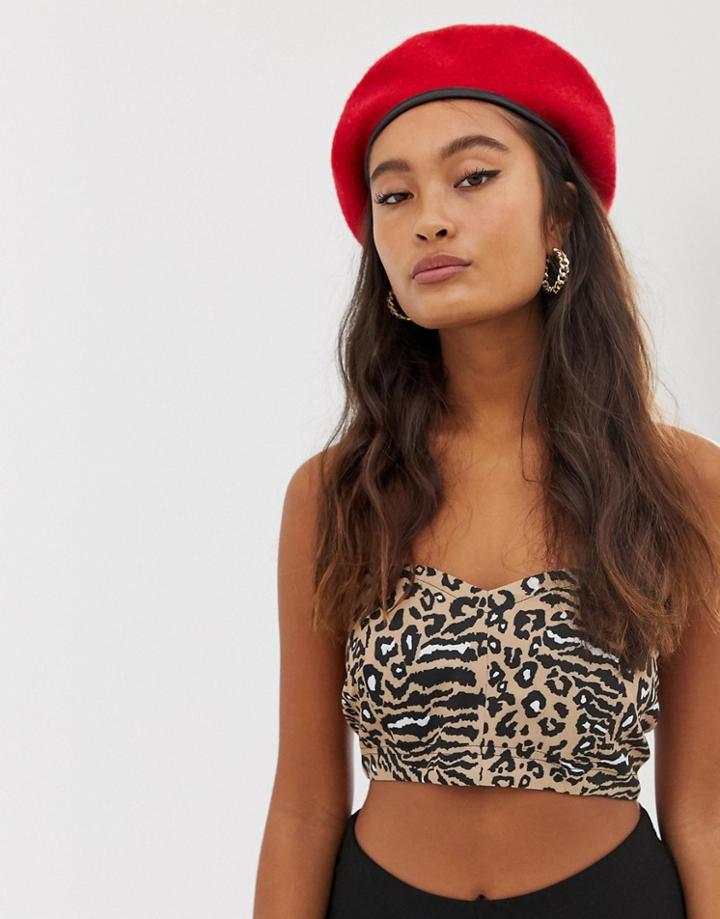 Sacred Hawk Bandeau In Leopard Print Two-piece - Stone