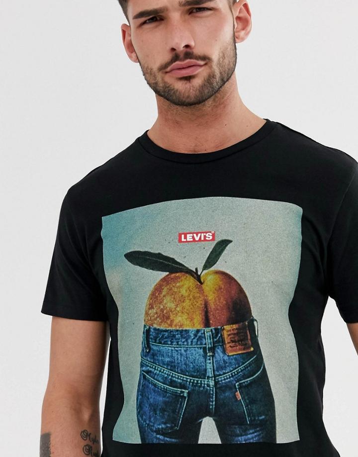 Levi's Peach Photo Print T-shirt In Mineral Black