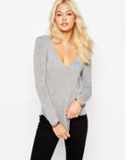 Asos The New Forever T-shirt With Long Sleeves In Soft Touch - Gray