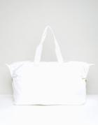 Asos Lifestyle Slouchy Carryall With Contrast Zip Tape - White