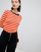 Warehouse Barbican Collection Bretton Stripe Sweater - Orange