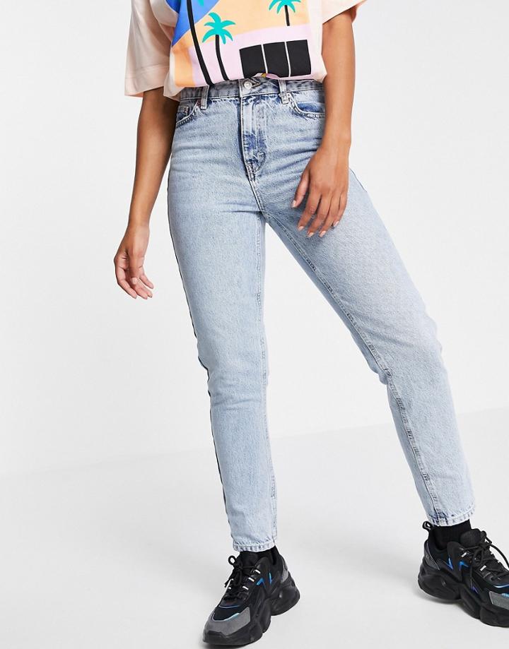 Topshop Mom Jean In Bleach-blues