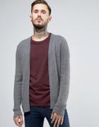Asos Open Cable Knit Cardigan - Gray