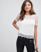 Lipsy Lace Top In White