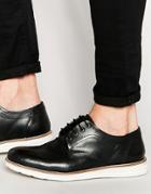 Dune Derby Shoes In Black Leather - Black