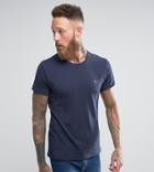 Farah Muscle Fit T-shirt With F Logo In Navy - Navy