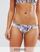 Peek & Beau Floral Bikini Bottom With Lace Trim - Multi