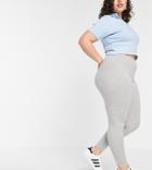 Asos Design Curve Cotton Legging In Gray Heather-grey