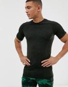New Look Sport Stretch T-shirt In Dark Khaki - Green
