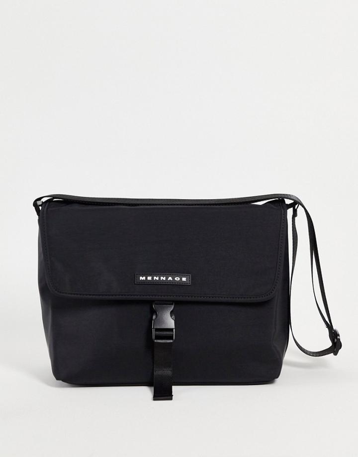 Mennace Crossbody Messenger Bag In Black
