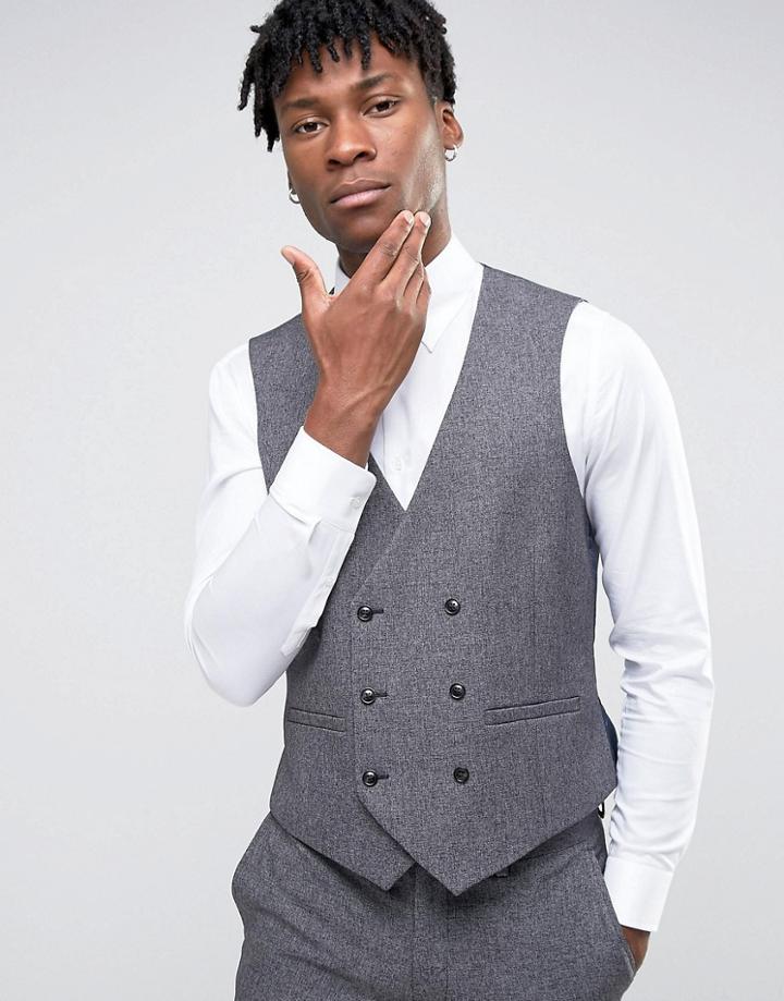 Burton Menswear Skinny Vest - Gray