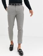 New Look Skinny Smart Pants In Brown Puppytooth Check