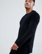 Religion Sweater In Black With Biker Style Sleeves - Black